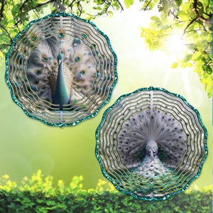 Peacock Wind Spinner PNG, Design de sublimação dupla face, Break through Fowl Modelo de spinner frente e verso dupla face, Download digital