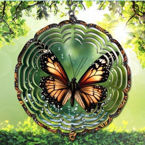 Monarch Butterfly Windspinner PNG Digital Download Nature-Inspired Garden Decor Outdoor Wind Spin Art Instant Downloadable Decor image 1