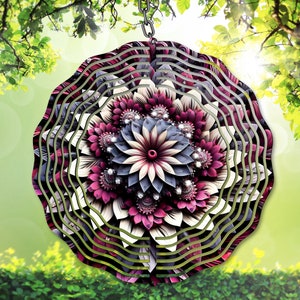 3D detaillierte Mandala Wind Spinner PNG, bunte Sublimation png, Mandala Garten Kunst Spinner, Vorlage PNG, digitaler Download, DIY Geschenkidee