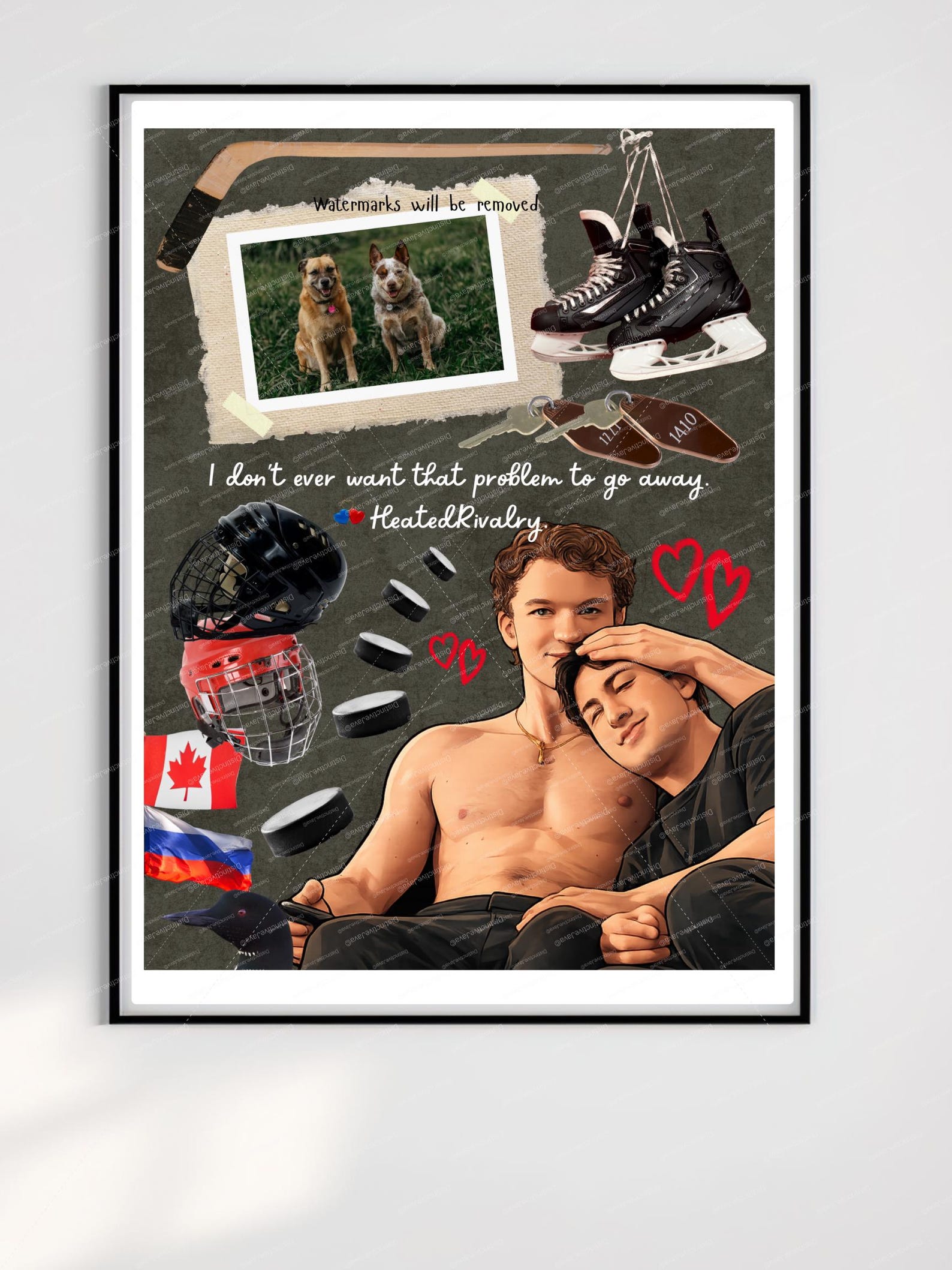 Printable Personalized Heated Rivalry Photo Collage Wall PNG Custom ...