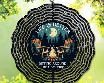Camping PNG / Wind Spinner PNG / Campfire png / Sublimation Design / LIfe is Better Sitting Around Campfire / Campsite (Digital Download)