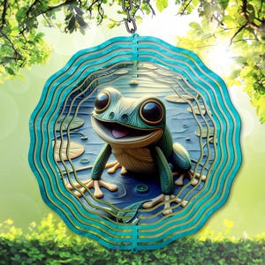 Cata-vento de sapo PNG, design de sublimação de lírio-d'água, download digital, presente faça você mesmo para amantes de sapos, modelo de cata-vento de jardim de sapos, decoração de quintal de sapos