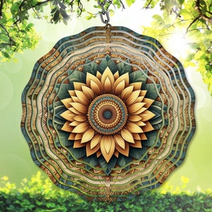 Sonnenblume Wind Spinner PNG, 3D Mandala Sublimation png, Mandala Blumen Garten Spinner Vorlage, digitaler Download, DIY Geschenkidee