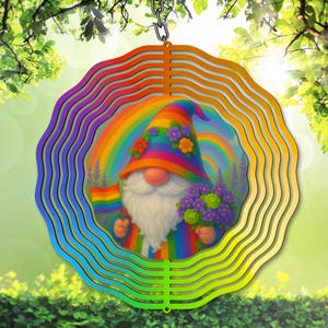 Spinner à vent de fierté PNG, nain de la Gay Pride, sublimation arc-en-ciel, décoration de jardin drapeau Gay Pride, mois de la fierté, modèle de toupie de jardin, cadeau LGBTQ +