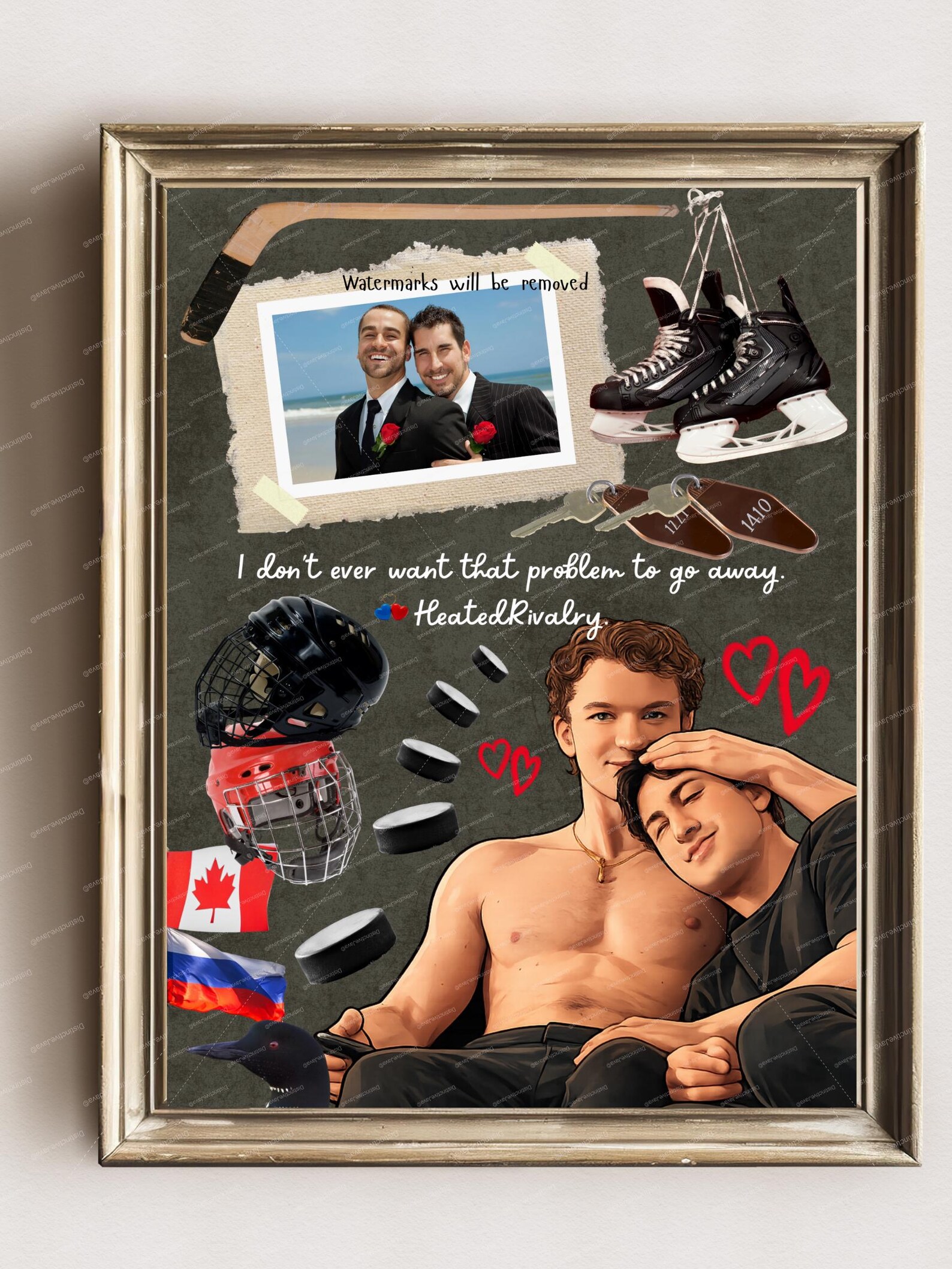Printable Personalized Heated Rivalry Photo Collage Wall PNG Custom ...