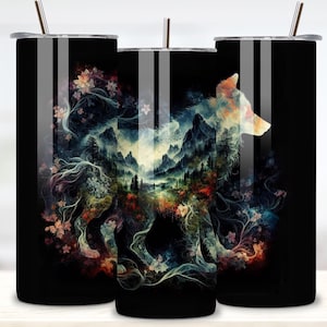 Prachtige wolvenbeker wrap voor 20oz magere beker, perfect DIY-sublimatiecadeau voor wolvenliefhebbers, instant digitale download png, unieke png