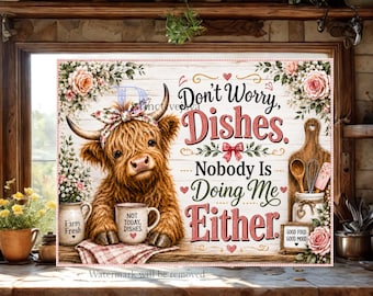 Highland Cow PNG, Funny Cow Cutting Board, Sassy Sublimation Chopping Board, Nobody is Doing Me Either Png, DIY Gift (Digital Download)
