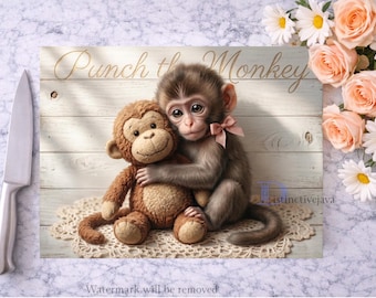 Punch the Monkey PNG / Tagliere PNG / Design per sublimazione con scimmia / Tagliere PNG / Scimmia meme PNG / Regalo fai da te (Download digitale)
