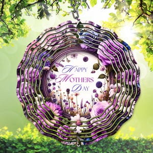 Cata-vento para o Dia das Mães PNG, Design de Sublimação para Mães, Download Digital, Modelo de Cata-vento para Jardim de Flores, Decoração Floral para Jardim, Presente DIY para Mãe