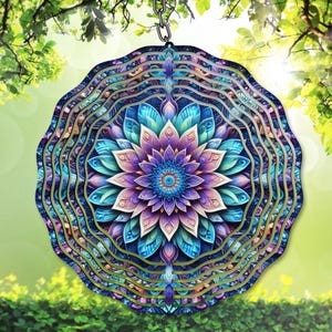 3D detaillierte Mandala Wind Spinner PNG, bunte Sublimation png, Mandala Garten Kunst Spinner, Vorlage PNG, digitaler Download, DIY Geschenkidee