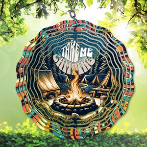 Camping wind spinner png, campingdecor, campersublimatie png, bostuin spinner sjabloon, digitale download, DIY cadeau-idee