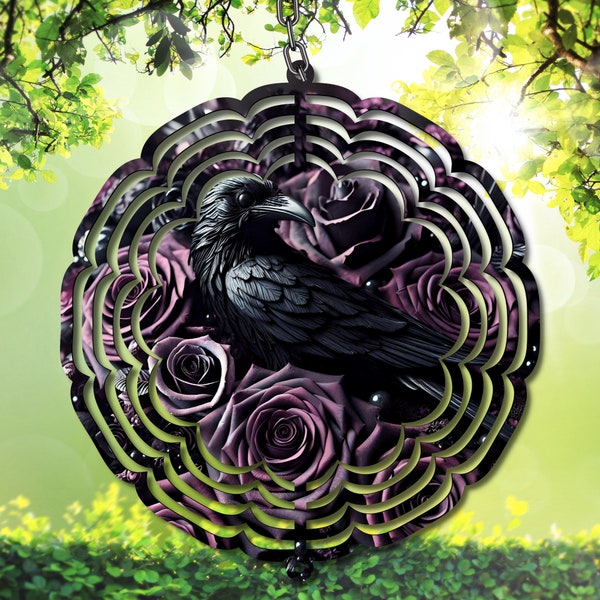 Gothic Elegance Wind Spinner Sublimation PNG, Ideal for Crafting Unique Gothic Decor, Custom Gifts and Artistic Creations, DIY Gift, Roses