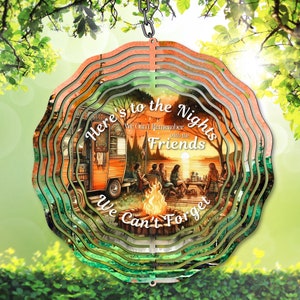 Campingwindspinner PNG, To the Nights We Can't Remember & Friends We Can't Forget Sublimatie, doe-het-zelfcadeau-idee, campingspinnersjabloon