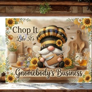 Gnome Cutting Board PNG, Bumblebee Sublimation Design, Cutting Board PNG Flower Chopping Board File Design DIY Gift (Digital Download)