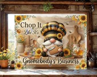 Gnome Cutting Board PNG, Bumblebee Sublimation Design, Cutting Board PNG Flower Chopping Board File Design DIY Gift (Digital Download)