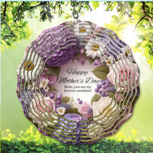 Bonne fête des mères, essoreuse à vent PNG, vous êtes pour toujours, sublimation de fleurs, téléchargement numérique, modèle de girouette de jardin floral, cadeau bricolage