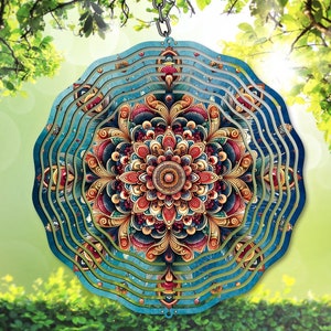 Mandala Wind Spinner PNG, 3D Sublimation Png, Mandala Garten Kunst Spinner, einzigartige Vorlage PNG, digitaler Download, DIY Geschenkidee