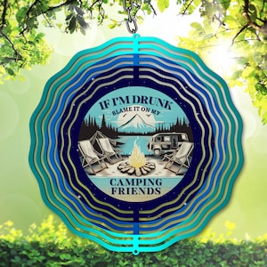Camping Proost windspinner PNG, als ik dronken ben, geef het dan aan mijn campingvrienden de schuld Digitale download voor buitendecor, doe-het-zelfcadeau, tuinspinner