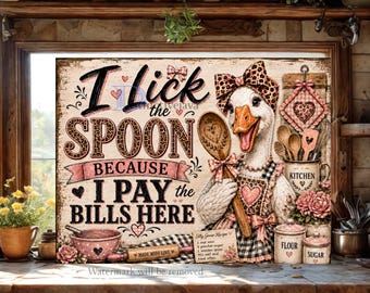 Goose Png, Cutting Board PNG, Funny Sublimation Design, I Lick the Spoon PNG, Sassy Chopping Board Design, DIY Gift (Digital Download)