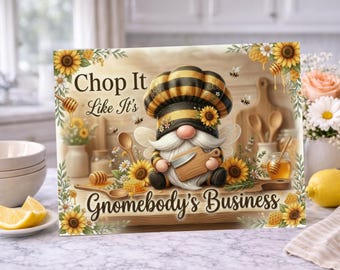 Gnome Cutting Board PNG, Bumblebee Sublimation Design, Cutting Board PNG Flower Chopping Board File Design DIY Gift (Digital Download)