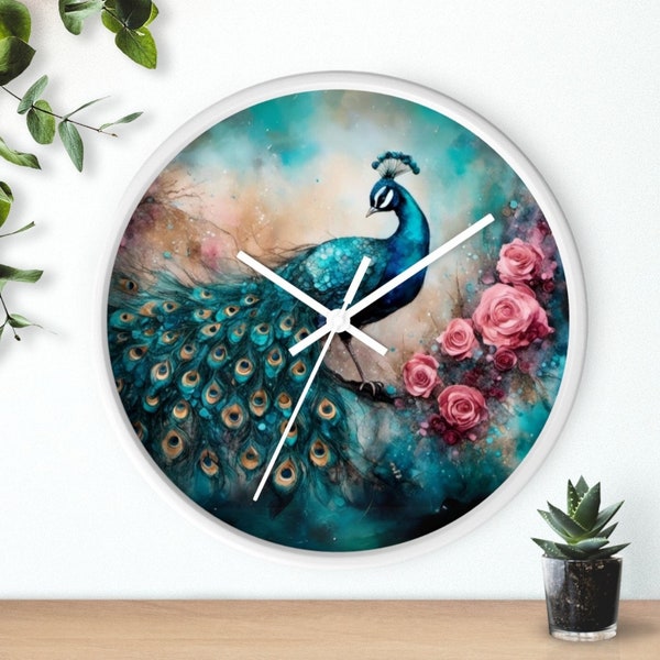 Peacock Wall Clock - Unique Home Decor with Stunning Peacock Design - Perfect Gift Giving Idea - Ideal for Adding Charm to Any Room