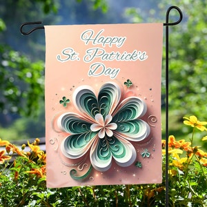 St Patrick's Day 3D Shamrock Garden Flagge Sublimationsdesign, Frühlingsdesign, digitaler Download, Sublimationsdesign, druckbare Kunst, Papierfeder