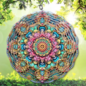 3D detaillierte Mandala Wind Spinner PNG, bunte Sublimation png, Mandala Garten Kunst Spinner, Vorlage PNG, digitaler Download, DIY Geschenkidee