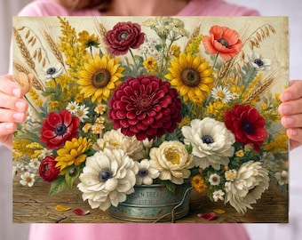 Floral Cutting Board PNG, Farmhouse Sublimation Design, Cutting Board PNG Flower Chopping Board Farmhouse Design DIY Gift (Digital Download)