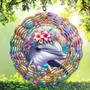 Spinner à vent dauphin PNG, sublimation coquillage, idée cadeau bricolage, modèle de spinner de jardin océan, téléchargement numérique, décor de jardin de dauphin