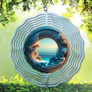 Strand Wind Spinner PNG für Sublimation, optische Täuschung Spinner Vorlage, Durchbruch Garten Spinner Design, DIY Geschenk, digitaler Download
