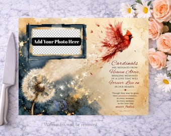 Cardinal PNG / Memorial Kitchen Chopping Board / Photo Frame Png / Cardinal Cutting Board Sublimation Png / Dandelion png / Digital Download