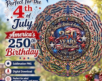 250 lat wiatraczka Freedom Wind Spinner PNG, urodziny Ameryki, 1776–2026, czerwono-biało-niebieska sublimacja, dekoracja ogrodu na 4 lipca, pobieranie cyfrowe