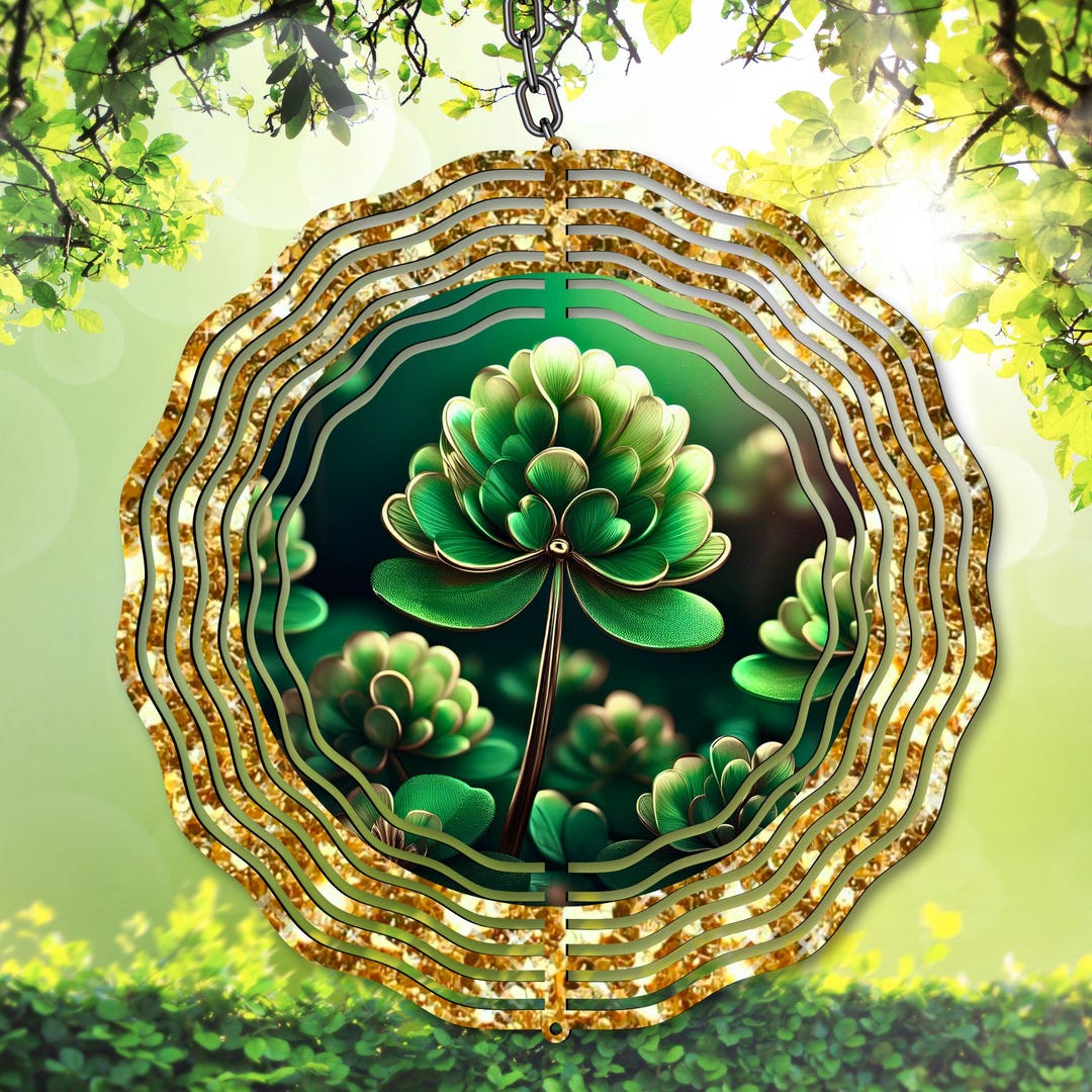 St Patrick's Day Wind Spinner PNG, Shamrock Sublimation Design, Clover ...