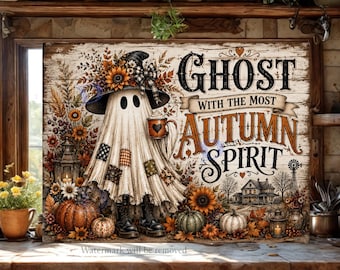 Halloween Ghost Cutting Board PNG, Floral Kitchen Sublimation Design, Fall Cutting Board, Pumpkin PNG, Trendy Autumn Png, Digital Download
