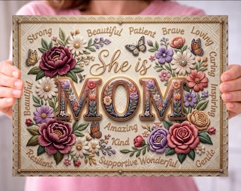 Mama PNG / Schneidebrett PNG / Floral Sublimation / Sie ist Mama / Muttertag / Schneidebrett Datei / DIY Geschenk für Mama (Digitaler Download)