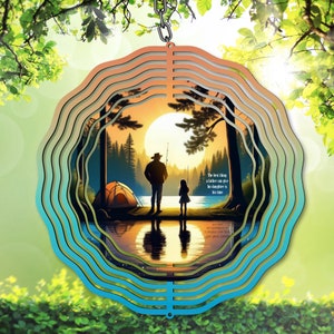 Girandola padre-figlia PNG, la cosa migliore che un padre possa dare a sua figlia è il suo tempo, PNG a sublimazione, modello per girandola da giardino, regalo fai da te