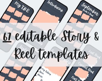 Navy and Peach Bookstagram Story and Reel Templates