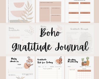 Earth Tone Boho Gratitude Give Thanks Mental Health Journal Printable