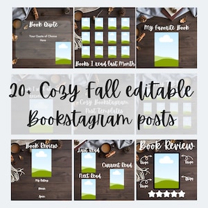 Cozy Bookstagram Posts Canva Templates