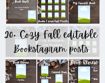 Cozy Bookstagram Posts Canva Templates