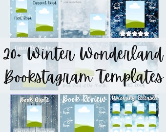 Snow Winter Wonderland Bookstagram Posts Canva Templates Editable Customizable