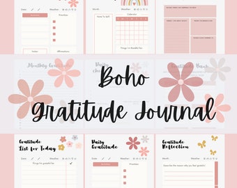 Pink Boho Gratitude Journal Printable
