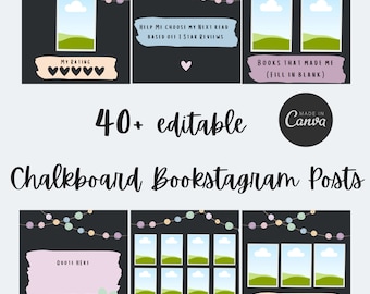 Chalkboard Bookstagram ditable Canvas Posts