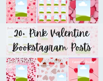Pink Valentines Bookstagram Posts Canva Templates