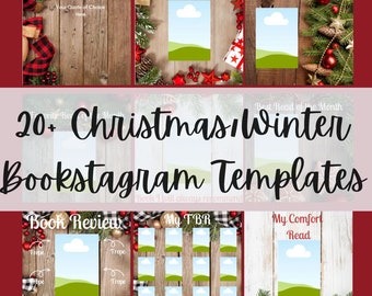 Cozy Christmas Winter Bookstagram Posts Canva Templates