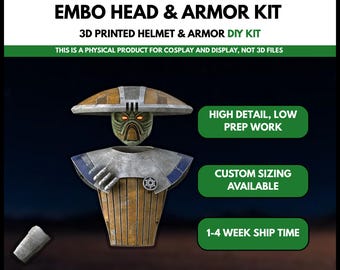 Embo Bounty Hunter 3D Printed Clone Wars Cosplay Helmet Armor DIY Prop Kit