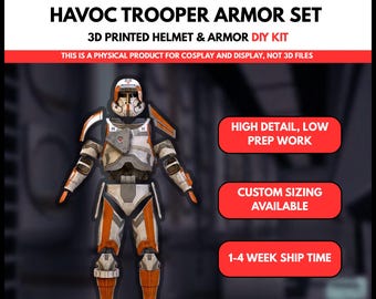 Conjunto de armadura Havoc Trooper impreso en 3D, kit de accesorios de cosplay para SWTOR Old Republic (hazlo tú mismo)