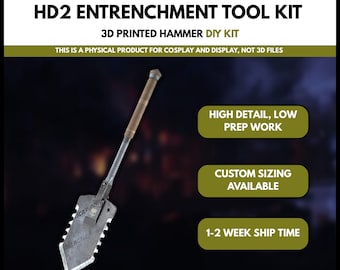 Herramienta de atrincheramiento HD2, accesorio de cosplay de división atrincherada, kit de pala impresa en 3D para armar.