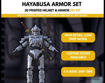 Conjunto de armadura Hayabusa impreso en 3D, kit de réplica de utilería de cosplay de ciencia ficción de samurái espartano para armar uno mismo (impreso en 3D)