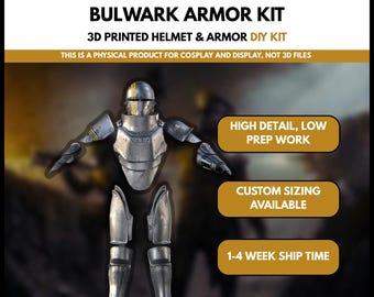 Armadura pesada Bulwark — HD2, kit de accesorios de ciencia ficción impresos en 3D para montaje en casa.